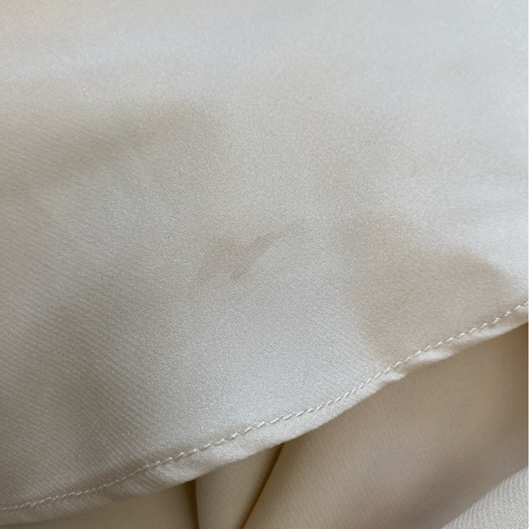 JENNY YOO MADELYN DRAPE NECK GOLD METALLIC GOWN MAXI DRESS SIZE 14 - Picture 9 of 12